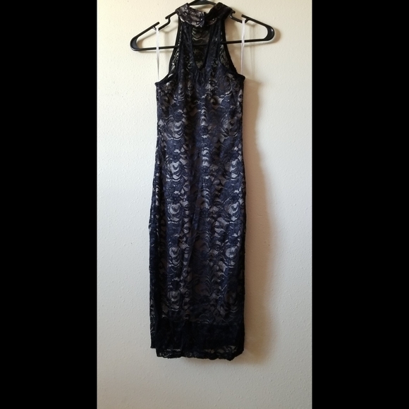 NEW LISTING! HotMiamiStyles Nude Illusion Lace Dress - Picture 6 of 16